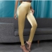 3PU Leather Solid Pencil Pants For Women
