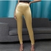 1PU Leather Solid Pencil Pants For Women