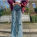 1Ripple Printed High Waist Long Pants For Women