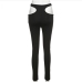 5Sexy Black Hollow Out Pencil Long Pants