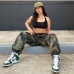 5Street Pockets Camouflage Loose Cargo Pants For Women 