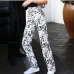 4Street Wear Newspaper Print Bootcut Long Pants