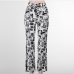 6Street Wear Newspaper Print Bootcut Long Pants