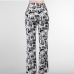 7Street Wear Newspaper Print Bootcut Long Pants