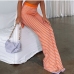 5Striped  Casual Women Bootcut Long Pants