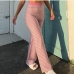 1Striped  Casual Women Bootcut Long Pants