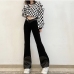 4Trendy Patch Flare High Waisted Pants