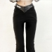 5Trendy Patch Flare High Waisted Pants