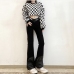 1Trendy Patch Flare High Waisted Pants