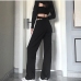 5Trendy Straight Black Hollow Out Long Pants