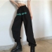 3Versatile Letter High Rise Straight Leg Pants