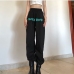 4Versatile Letter High Rise Straight Leg Pants