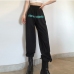 1Versatile Letter High Rise Straight Leg Pants