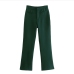 9Women Solid High Rise Bootcut Long Pant Trousers