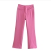 11Women Solid High Rise Bootcut Long Pant Trousers