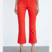 Women Solid High Rise Bootcut Long Pant Trousers