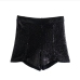 5Black Sequined  Short Pants For Women