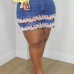 3Casual Patch Plus Size Short Pants 