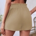 12Leisure Summer Plain Mid Waist Shorts For Women