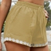 15Loose Patchwork Drawstring Waist Short Pants