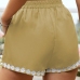 17Loose Patchwork Drawstring Waist Short Pants