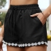 23Loose Patchwork Drawstring Waist Short Pants