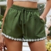 1Loose Patchwork Drawstring Waist Short Pants