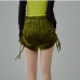 4Summer Ruched Solid Elastic Fly  Hot Short Pants