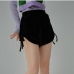 6Summer Ruched Solid Elastic Fly  Hot Short Pants