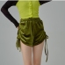 1Summer Ruched Solid Elastic Fly  Hot Short Pants