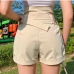 8Vintage Fashionable Cotton Linen Cargo Shorts For Women