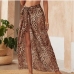 17Beach Animal Print Tie Wrap Loosen Maxi Skirt