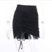 7Black High Waist Drawstring Bodycon Skirts