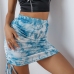 3Casual Print Drawstring High Waist Skirt For Women 