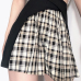 1Chic Patchwork Plaid Zipper High Waisted Skirt