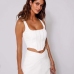 5Chic Slit White Zipper Design Skirt For Women