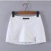 8Chic Slit White Zipper Design Skirt For Women