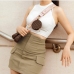 1Chic Solid High Waist Sheath Women Skirt