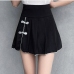 4Chinese Style Vintage Short Pleated Skirts For Women