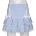 5Cute Bow Gingham Plaid Skirts For Women