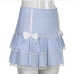 6Cute Bow Gingham Plaid Skirts For Women