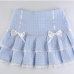 9Cute Bow Gingham Plaid Skirts For Women