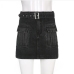 6Easy Matching Black Pockets Short Denim Skirts