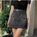 1Easy Matching Black Pockets Short Denim Skirts