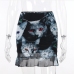 10Fashion Cat Print Gauze High Waist Sheath Skirt