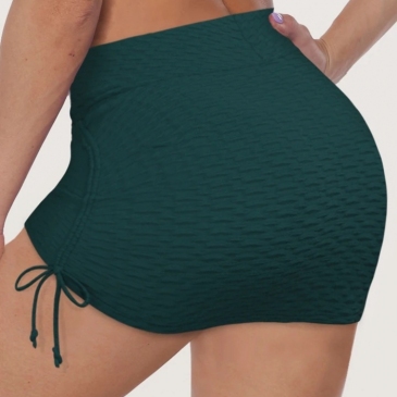 Fashion Plain Drawstring Mini Skirts For Women