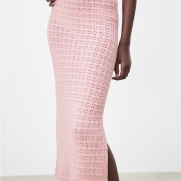Fashion Solid Side Slit Female Midi Skirt