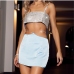 4Hollow Out Rhinestone High Waist Sheath Skirt