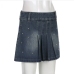 7Ladies Denim Rivet Ruched Short Skirts