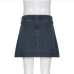 9Ladies Denim Rivet Ruched Short Skirts